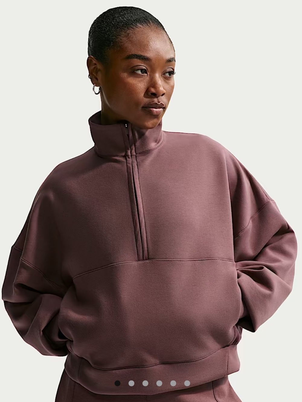 Nike 24.7 ImpossiblySoft Dri-FIT Oversized 1/2-Zip Sweatshirt in Tattoo
